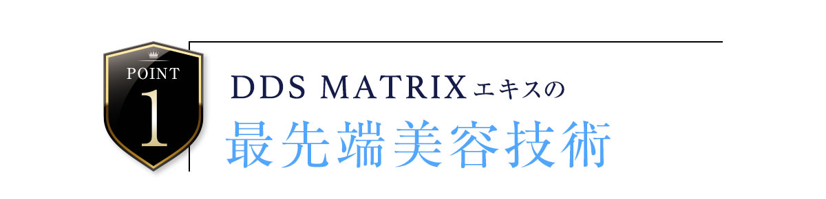 point1 DDS MATRIXエキスの最先端美容技術